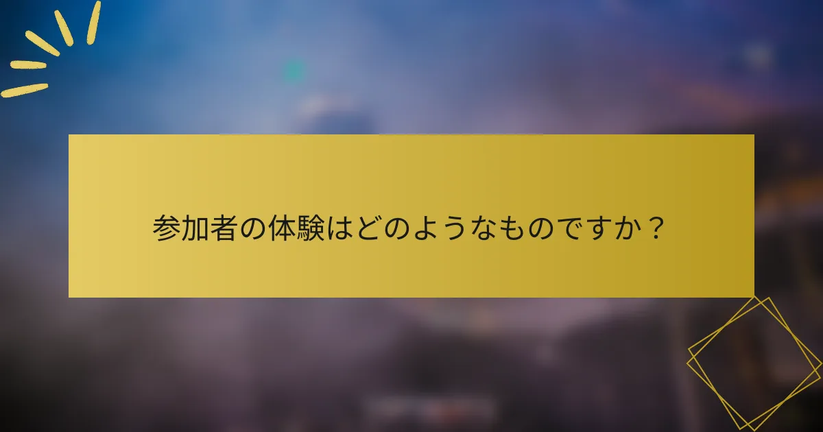参加者の体験はどのようなものですか？