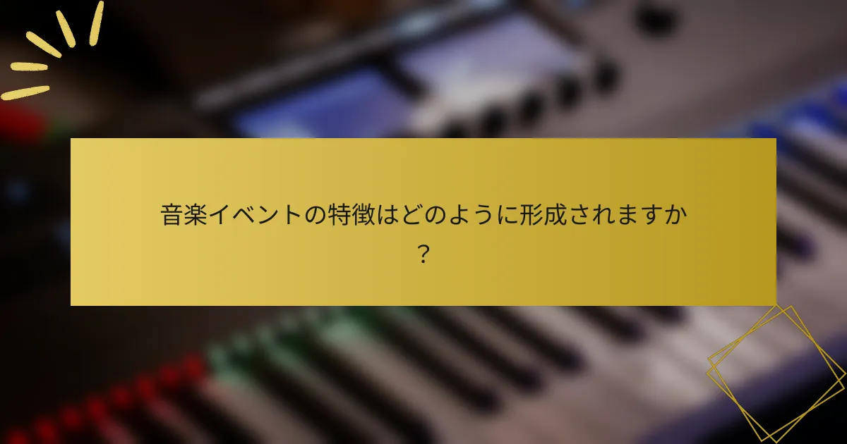 音楽イベントの特徴はどのように形成されますか？